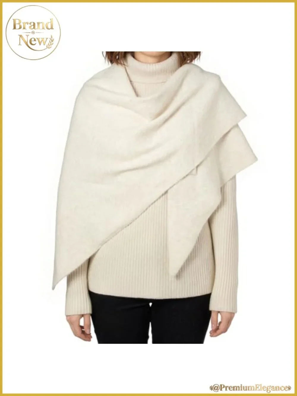 Women's Knit Shawl Wrap Triangle Cape Pashmina Sweater Scarf Fall Winter